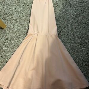 Elegant Pale Pink Halter Dress